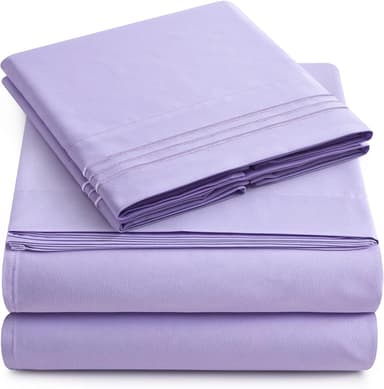 Yamel Home - Queen Size Bed Sheet Set - Luxurious Feeling - 2000 - Breathable & Cooling Sheets- Deep Pockets fit up to 16'' - Wrinkle Free - Supreme Collection - Lavender, Queen - Image 2