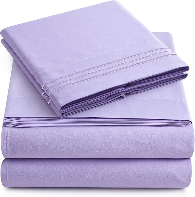 Yamel Home - Queen Size Bed Sheet Set - Luxurious Feeling - 2000 - Breathable & Cooling Sheets- Deep Pockets fit up to 16'' - Wrinkle Free - Supreme Collection - Lavender, Queen - Image 1