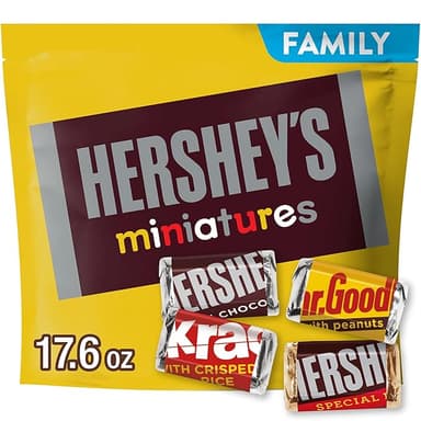 HERSHEY'S Miniatures Assorted Chocolate Candy Family Pack, 17.6 oz - Image 1