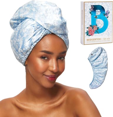 Kitsch Bridgerton x Satin Microfiber Hair Towel Wrap for Women - Super Absorbent, Quick Dry, Anti-Frizz, for Long & Short Hairs, Turbans for Women, Hair Wrap - Toile de Blue - Image 2