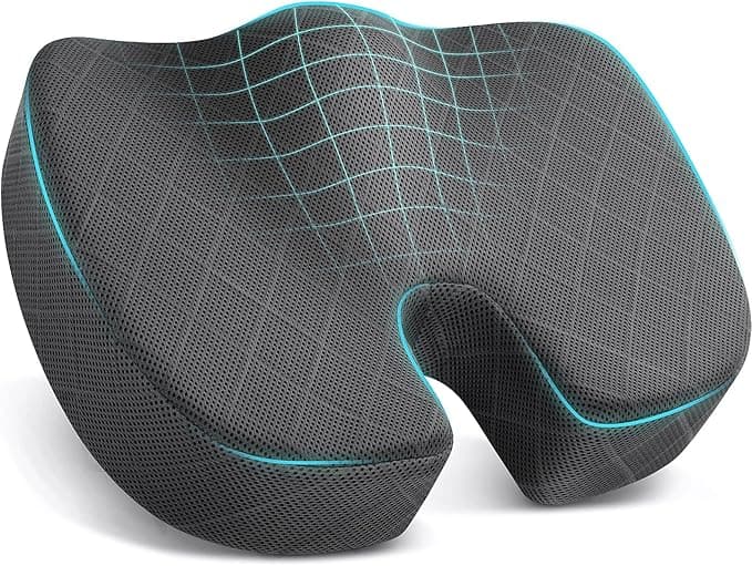 TushGuard Seat Cushion - Memory Foam Cushion for Office Chair, Car Seat, Airplane, Bleacher - Sciatica & Hip & Coccyx Pain Relief Desk Chair Cushion for Long Sitting Office Workers, Car Drivers - Image 1