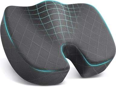 TushGuard Seat Cushion - Memory Foam Cushion for Office Chair, Car Seat, Airplane, Bleacher - Sciatica & Hip & Coccyx Pain Relief Desk Chair Cushion for Long Sitting Office Workers, Car Drivers - Image 1