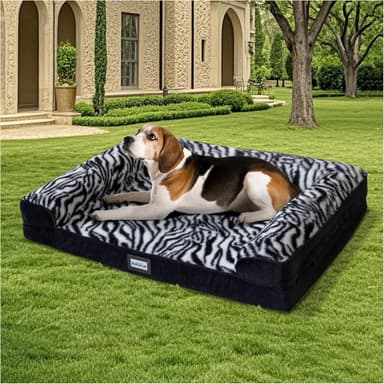 BALANCE Orthopedic Dog Bed for Large Dogs, Comfortable Dog Sofa Beds with Removable Washable Cover & Waterproof Lining, Egg Crate Foam Dogs Couch for Pet Sleeping, Black - Image 2