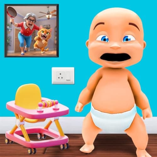 Little Baby Chaos & Granny Simulator Naughty Prankster with Grandparents - Image 1