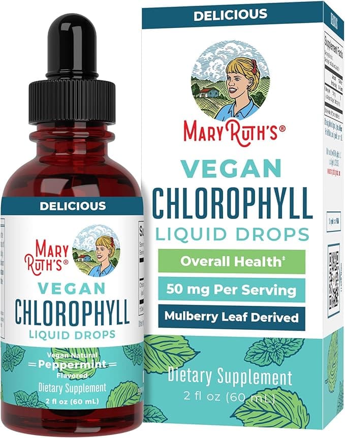 MaryRuth Organics Chlorophyll Liquid Drops | Clean Label Project Certified® | Vegan | Non-Diluted Liquid Chlorophyll| Mulberry Derived Supplement for 14+ | Non-GMO | Delicious Minty Flavor | 2 Fl Oz - Image 1