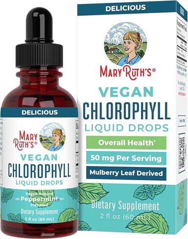 MaryRuth Organics Chlorophyll Liquid Drops | Clean Label Project Certified® | Vegan | Non-Diluted Liquid Chlorophyll| Mulberry Derived Supplement for 14+ | Non-GMO | Delicious Minty Flavor | 2 Fl Oz - Image 1