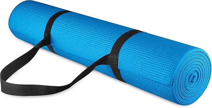 Fitvids All Purpose 1/4-Inch High Density Anti-Tear Exercise Yoga Mat with Carrying Strap, Multiple Colors - Image 1