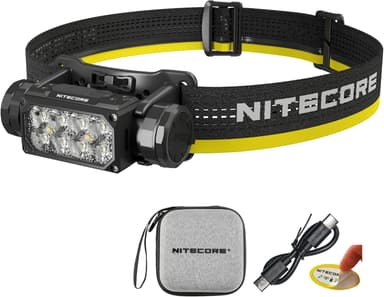 Nitecore HC65 UHE Headlamp, 2000 Lumen Max Heavy Duty Metal, USB-C Rechargeable with White, Red, and Reading Lights for Camping, Hiking, Hunting, and Industrial Works (Black - Image 2