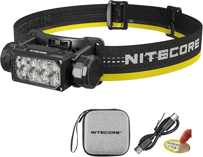 Nitecore HC65 UHE Headlamp, 2000 Lumen Max Heavy Duty Metal, USB-C Rechargeable with White, Red, and Reading Lights for Camping, Hiking, Hunting, and Industrial Works (Black - Image 1