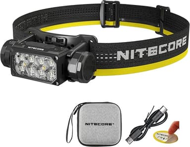 Nitecore HC65 UHE Headlamp, 2000 Lumen Max Heavy Duty Metal, USB-C Rechargeable with White, Red, and Reading Lights for Camping, Hiking, Hunting, and Industrial Works (Black - Image 1