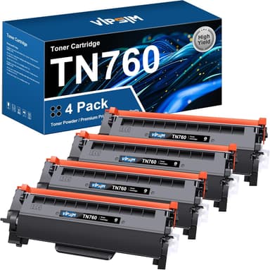 TN760 Toner for Brother Printer Replacement for Brother TN760 TN-760 TN730 TN-730 to use with DCP-L2550DW MFC-L2710DW MFC-L2750DW HL-L2350DW HL-L2370DW HL-L2395DW HL-L2390DW Printer (4 Black - Image 2
