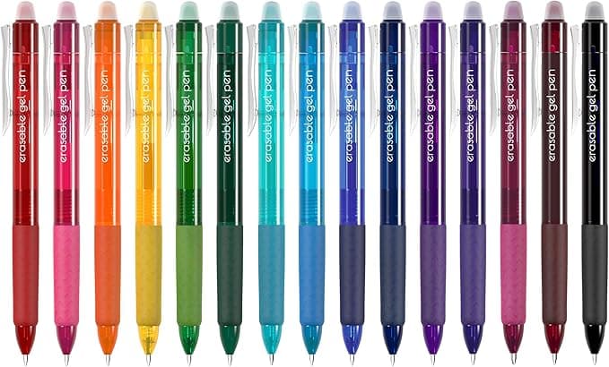 Vanstek 15 Colors Retractable Erasable Gel Pens Clicker, Fine Point(0.7), Make Mistakes Disappear, Premium Comfort Grip for Drawing Writing Planner and School Supplies - Image 1