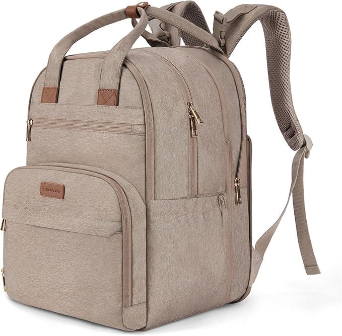 mommore Diaper Bag Expandable Large Baby Bag for 2 Kids/Twins with Wet&Dry Pocket, Travel Diaper Backpack for Mom Dad, Changing Pad, Luggage Strap - Image 1