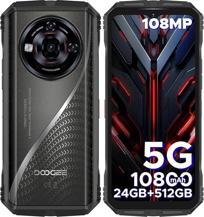 DOOGEE S118 Pro (2025) Rugged Phone 5G,10800mAh(33W) 24GB+512GB/2TB Rugged Smartphone Unlocked,DDR5,108MP+20MP Night Vision,6.6''FHD+120Hz Cell Phone,Dual SIM/Dual Unlock/NFC/GPS/OTG/WiFi 6 - Image 1