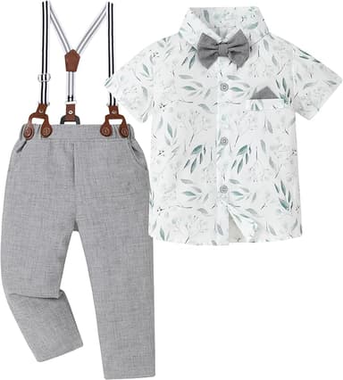 DISAUR Baby Boy Clothes Suits Toddler Dress Shirt With Bowtie Suspender Pants Outfit Sets Gentleman Wedding 1-6 Years - Image 1