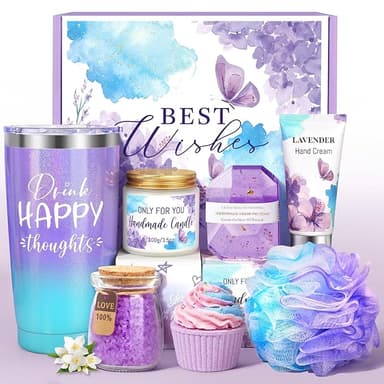 Birthday Gifts Set for Women,Spa Gift Baskets for women Self Care Gifts Unique Happy Birthday Set for Mom Sister Coworker Bestie Relaxing Gifts Box for Women Birthday , Valentine's Day - Image 1
