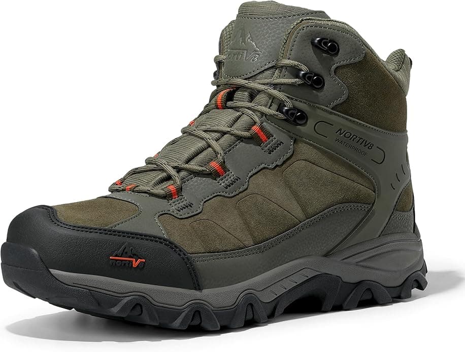 NORTIV 8 Men's Waterproof Hiking Boots Outdoor Mid Trekking Lightweight Mountaineering Shoes Paladin - Image 1