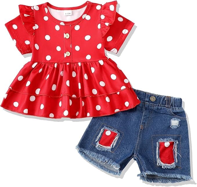 NZRVAWS Girl Clothes Toddler Girls Summer Outfit Heart Tank Top+Pink Shorts 2 Piece Clothing for Girl 1 2 3 4 5 6 7 T - Image 1