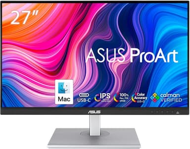 ASUS ProArt Display 27" Monitor PA278CV - WQHD (2560 x 1440), IPS, 100% sRGB, 100% Rec. 709, ΔE < 2, Calman Verified, USB Hub, USB-C, DisplayPort Daisy-chaining, HDMI, Eye Care, Height Adjustable - Image 2