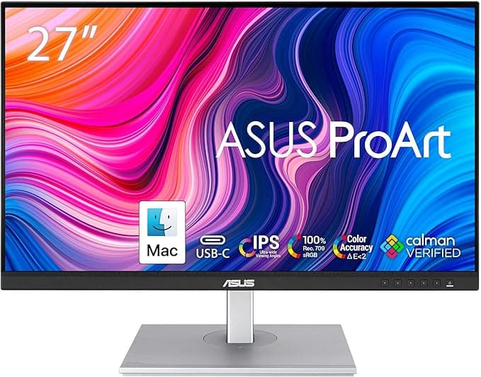 ASUS ProArt Display 27" Monitor PA278CV - WQHD (2560 x 1440), IPS, 100% sRGB, 100% Rec. 709, ΔE < 2, Calman Verified, USB Hub, USB-C, DisplayPort Daisy-chaining, HDMI, Eye Care, Height Adjustable - Image 1