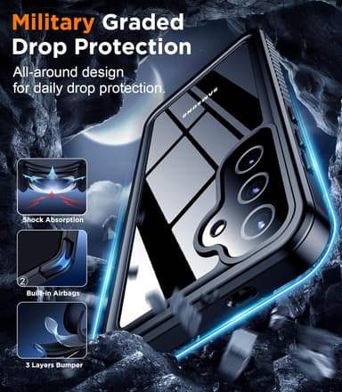 Temdan Designed for Samsung Galaxy S25 Case Waterproof, Built-in Lens & Screen Protector Military Shockproof Dropproof IP68 Underwater Full Body Phone Case for Galaxy S25 5G 6.2"-LightBlue (2025 - Image 7