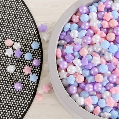 GOGOSO Ball Pit Balls for Toddlers Phthalate-Free BPA-Free Non-Toxic Crush Proof Soft Plastic Play Balls Baby Kids Shape Tent Pool Playhouse Playpen Party Decor, Pink Blue Purple White,100PCS - Image 1