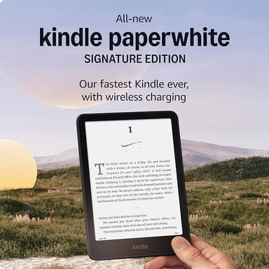 Amazon Kindle Paperwhite Bundle: Includes, Amazon Kindle Paperwhite Signature Edition 32GB | Black, Premium Leather Cover | Walnut & Wireless Charging Dock - Image 1