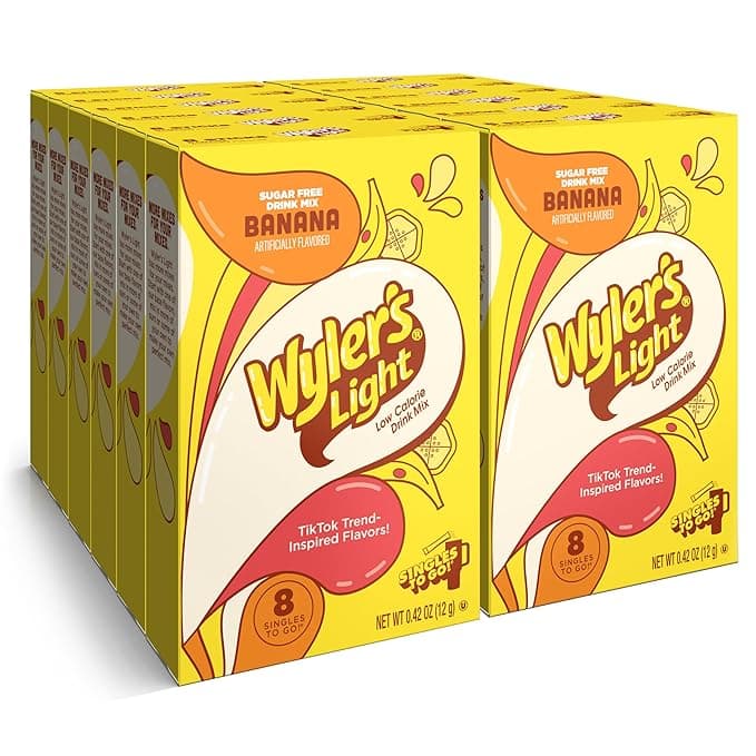 Wyler's Light Singles To Go Powder Packets, Water Drink Mix, Watertok Banana, 96 Servings, 8 Count x Pack of 12 - Image 1