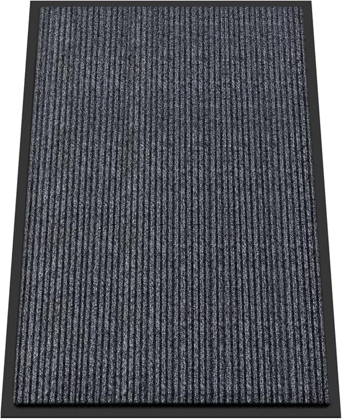 Kuyal Front Door Mat, 2'x3' Indoor Outdoor Entrance Mats, Commercial Floor Inside Outside Entrance, Heavy Duty Durable Welcome Mat, Rubber Backing Non Slip Outdoor Mats for Entryway,Dark Gray - Image 1