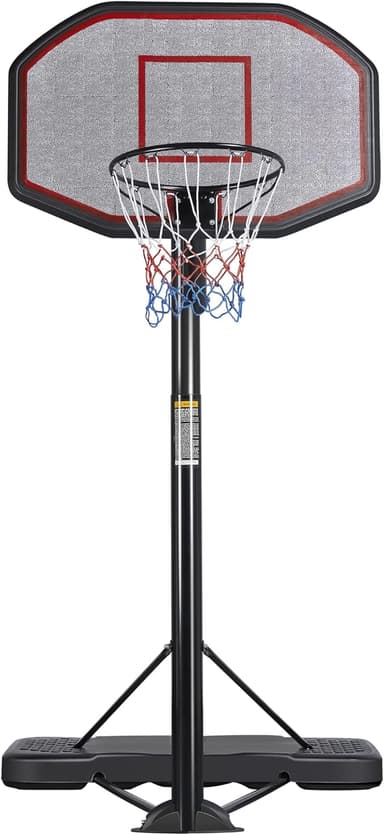 Yaheetech Basketball Hoop Outdoor for Adults Portable Basketball Goal Court 9-12ft Height Adjustable with 43 inch Backboard - Image 1