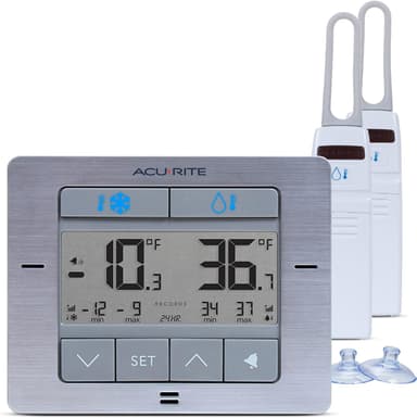 AcuRite Digital Wireless Fridge and Freezer Thermometer with Alarm, Max/Min Temperature for Home and Restaurants (00515M) 4.25" x 3.75" - Image 2
