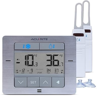 AcuRite Digital Wireless Fridge and Freezer Thermometer with Alarm, Max/Min Temperature for Home and Restaurants (00515M) 4.25" x 3.75" - Image 1