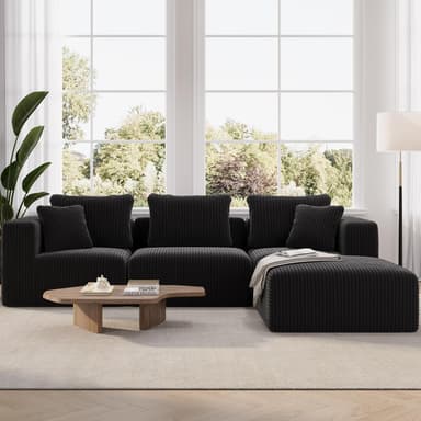 Novilla 106" Modular Sectional Sofa, Modern Cloud Sectional Couch with Smarts Coil™ Support, L-Shape Boneless Couch for Living Room Apartments Bedroom, No Assembly Required (3 Seater + 1 Ottoman - Image 2