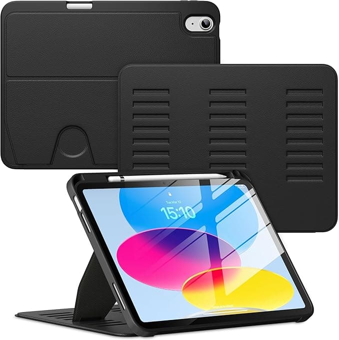VIKESI Case for iPad (A16) 11-inch 2025 and iPad 10th/11th Generation 10.9 Inch 2022,Multiple Angles Magnetic Stand Cover,Shockproof Back,Pencil Holder,and Auto Sleep/Wake,Black - Image 1