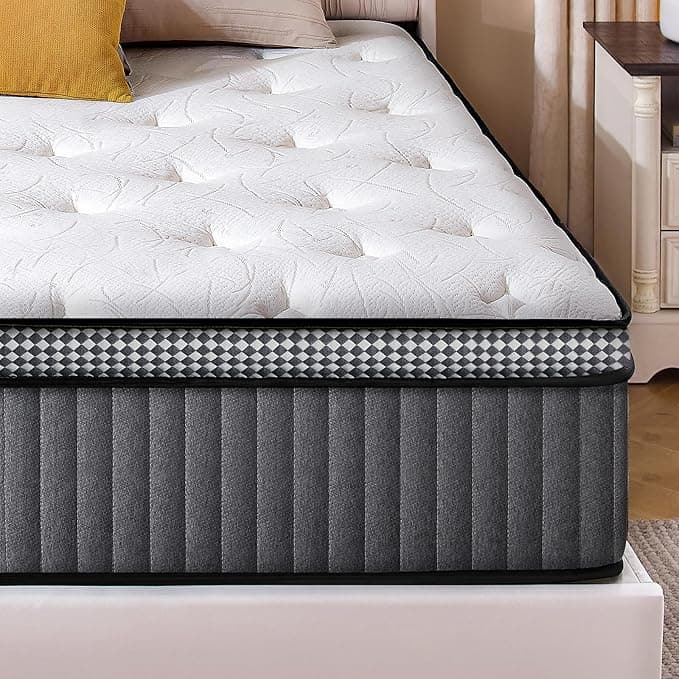 Twin Mattress, 10 Inch Twin Size Hybrid Mattress in a Box with Gel Memory Foam, Pocket Springs for Motion Isolation, Zoned Back & Lumbar Support, Medium Firm, CertiPUR-US Certified, 100-Night Trial - Image 1