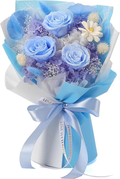 Flowers Gifts for Mom,Flowers Roses Bouquet Gifts for Women,Wife,Grandma and Best Friend/Flower for Delivery Prime/Blue Rose - Image 1