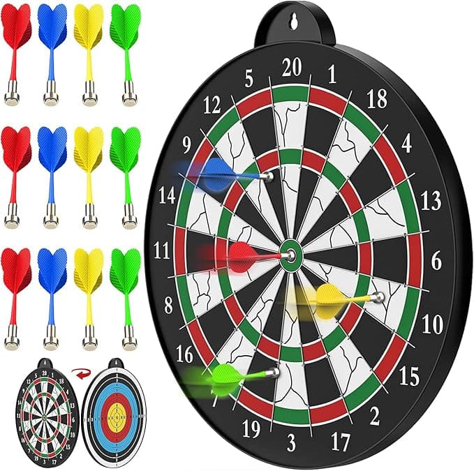 Magnetic Dart Board - 12pcs Magnetic Darts - Excellent Indoor Game and Party Games - Gifts for 5 6 7 8 9 10 11 12 Year Old Boy Kids - Image 1