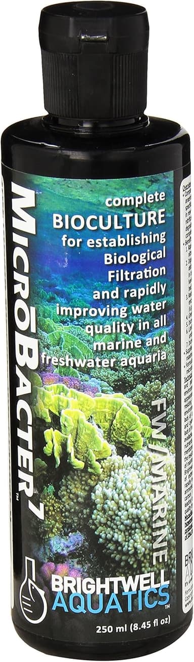 Brightwell Aquatics MicroBacter7 Complete Bioculture for Fish Tank or Aquarium - Populates Biological Filter Media for Saltwater and Freshwater Fish - Aquarium Water Treatments, 8.45 fl oz - Image 2