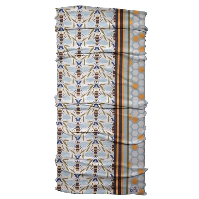 Karma Strawberry Lemonade Headband for Women - Wide - Fabric Headband and Stretchy Hair Scarf - Light Blue and Yellow - Image 1