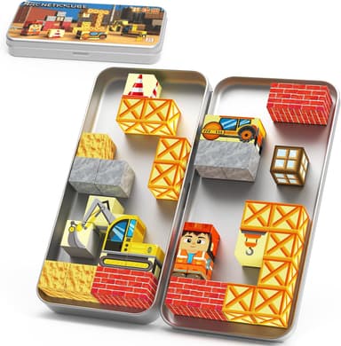 Magnetic Blocks with Magnet Box-35PCS Magnet Cubes, Magnetic Tiles Kids Build Cubes Travel Game Toys, Road Trip ‌Sensory Toy Christmas Birthday Gifts for Boys & Girls Ages 3 - Image 2