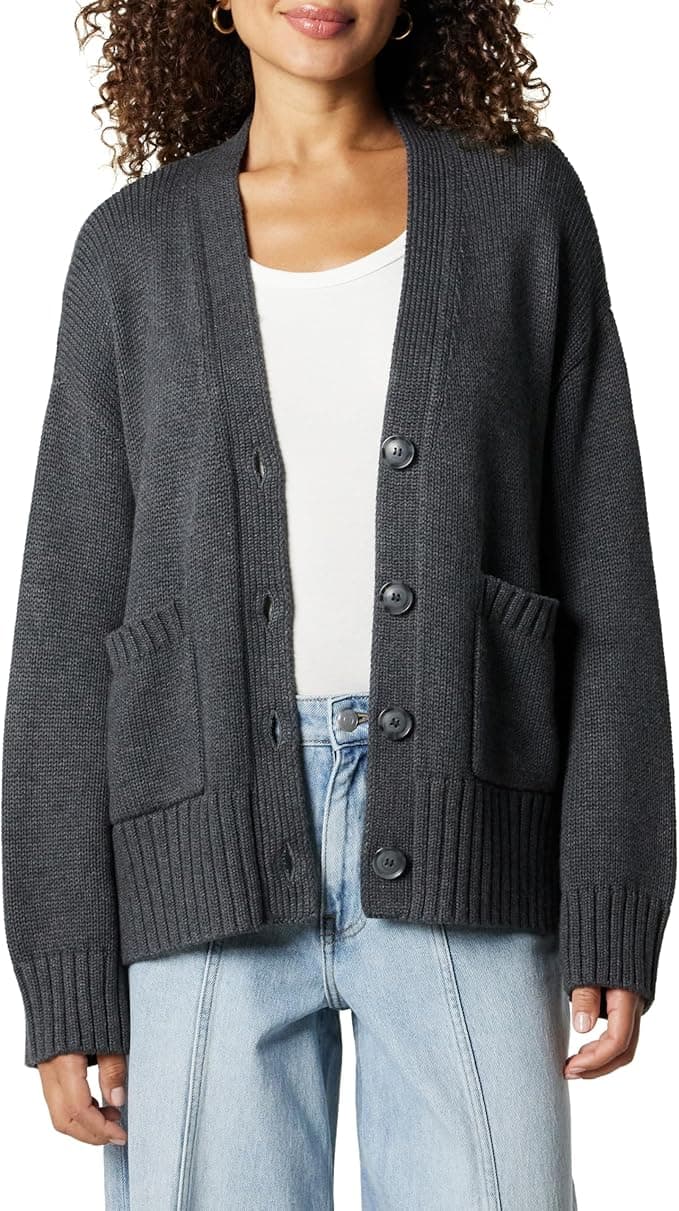The Drop Womens Brigitte Cotton Blend Chunky Cardigan - Image 1