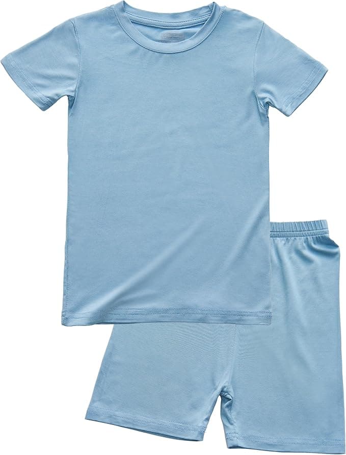 BABY 2T-10Y Toddler Kids Girls Boys Soft Comfy 2pcs Set Short Sleeve Shirts and Pants Sets - Image 1