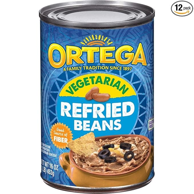 Ortega Refried Beans, Vegetarian, 16 Ounce (Pack of 12 - Image 1