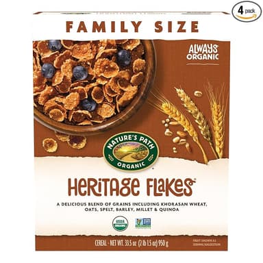 Nature's Path Organic Heritage Flakes® Cereal, 33.5 oz (Pack of 4), Non-GMO - Image 1