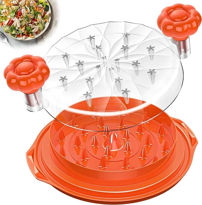 Chicken Shredder Tool Twist Large - 10'' Pro Meat Shredders for Chicken Breast,Visible Kitchen Gadgets Grinder Machine with Brush,Strong Anti-Slip Strip,Ergonomic Handle,BPA Free (Orange - Image 1