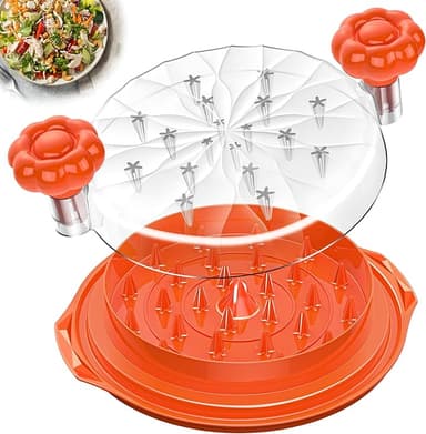 Chicken Shredder Tool Twist Large - 10'' Pro Meat Shredders for Chicken Breast,Visible Kitchen Gadgets Grinder Machine with Brush,Strong Anti-Slip Strip,Ergonomic Handle,BPA Free (Orange - Image 1