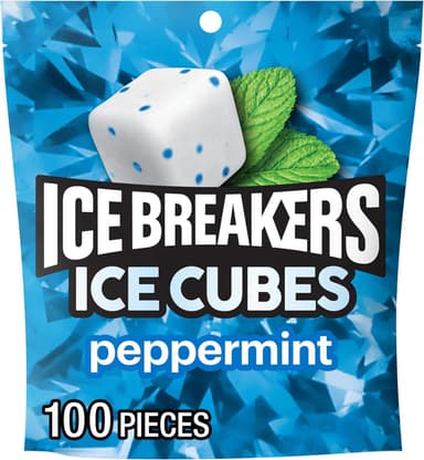 ICE BREAKERS Ice Cubes Peppermint Sugar Free Chewing Gum Pouch, 8.11 oz (100 Pieces - Image 2