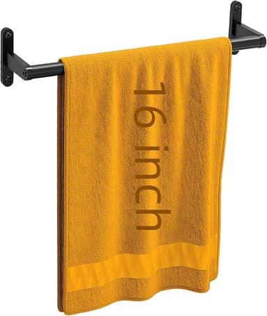 KLJKPA16 Inch Bathroom Towel Bar, Towel Racks for Bathroom Wall Mounted, Modern Heavy Duty Stainless Steel Hand Towel Holder, Single Bar, Black - Image 1