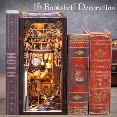 CUTEBEE Book Nook Kit - DIY Miniature House Kit for Adults and Teens, Dollhouse Booknook Tiny House Model Build Bookshelf Decor, Gifts for Family, Friends - Image 8