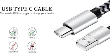 USB Type c Cable, 5 Pack (6FT) Nylon Braided USB C Cables 3A Fast Charging Charger for Samsung Galaxy S9/S8 Note8/9 20 10 S21 S20 S10 Plus C Cord - Image 5